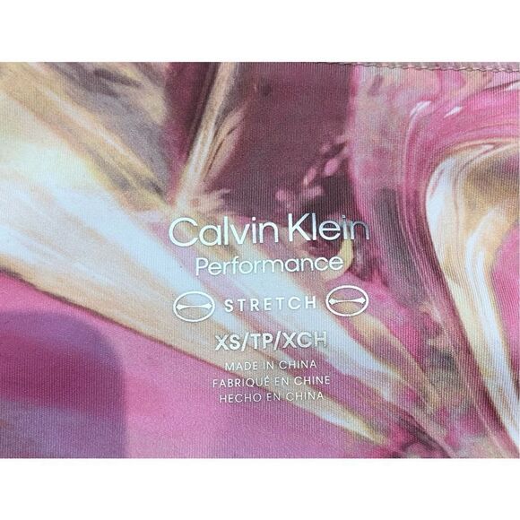 CALVIN KLEIN PERFORMANCE - L Sz XS Printed Stretch Biking Shorts. Fitted. NWT! - Picture 13 of 13